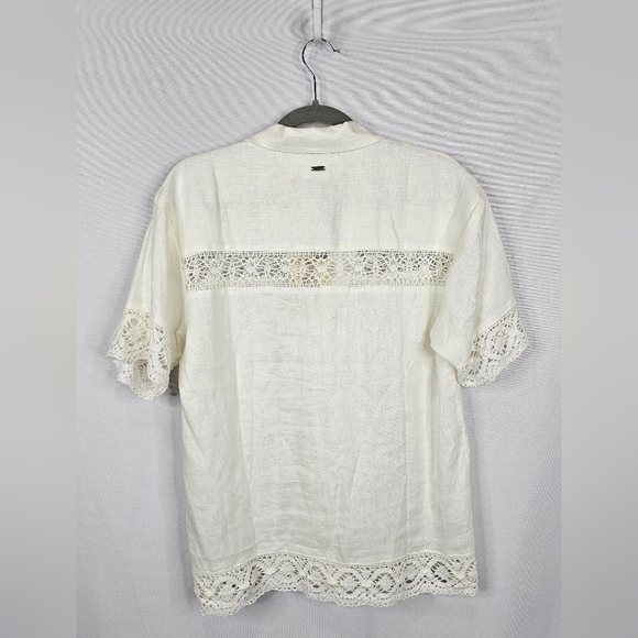 Ghanda Tilly Lace and Linen Button-down Shirt NWT - Picture 6 of 13